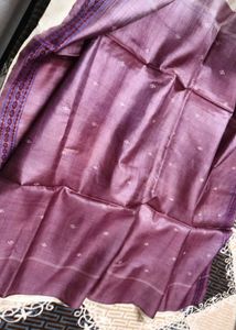 Hand Embroidered double shade Silk Saree