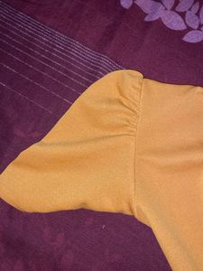 Yellow Square Neck Top