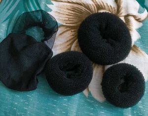 Black Hair Bun - Pack Of 3 (2 Net Buns Free)