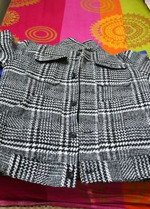 Women Winter Balck And White Coat