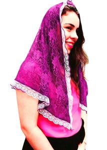 Purple Lace Scarf For Church Prayer and Mass Chris