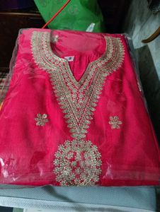 pink Embroidered Kurta Set