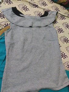 Houndstooth Ruffle Top