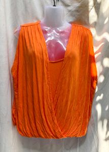 Orange Wrap Top