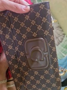 Savan Brown Patterned Crossbody Bag