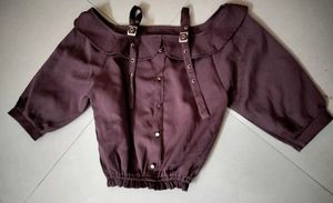 Mauve off-Shoulder Crop Top