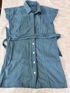 Stylish Blue Shirt Dress