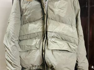 Pastel Light Olive Coloured Puffer Jacket