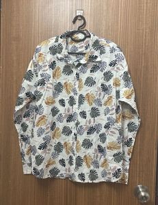 Leaf Print Button-Down Shirt