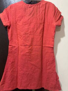 Coral Embroidered Short Kurta