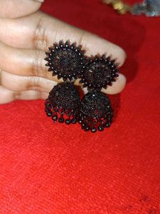 Black Jhumka Earrings