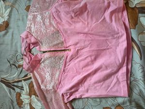 Pink Blouse with Net Sleeves