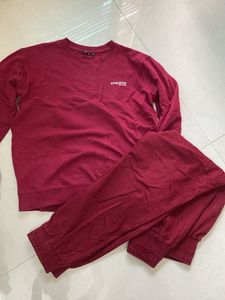 Maroon co-ord nightdress set