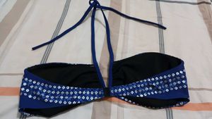 Blue Padded Bikini Top