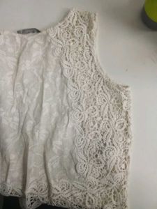 Pretty Zara White Net Mesh Top, Size S, Good Cond