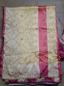 Brown Dotted Saree