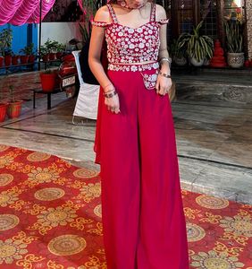 Pearl Work Red Sharara