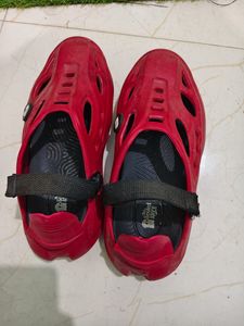 Red Clogs with Straps