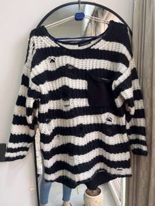 CODES COMBINE Grunge Distressed Oversized Sweater