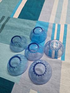 Blue glass bowls(Set of 6)