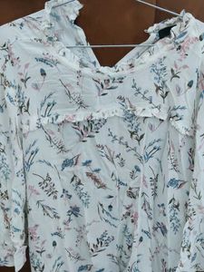Floral Ruffle Blouse - XL