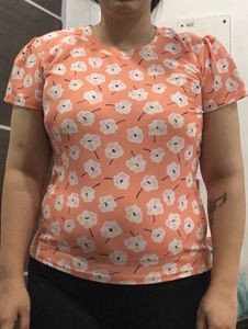 Peach Floral Top