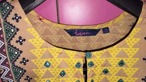 Yellow Printed Kurta