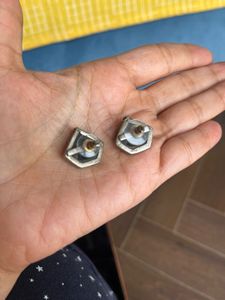 Pure Silver Studs With Black Stone