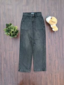 Trendy Wide Leg Denim Jeans