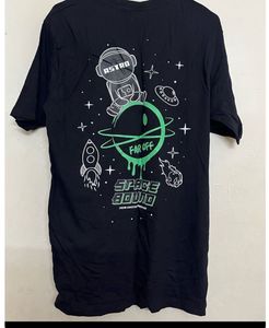 Black Space Squard Tshirt For Womens