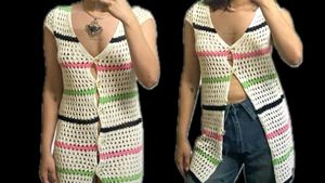 Crochet long top