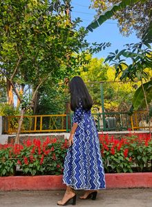 AKSPrinted Anarkali Kurta with Button Closure