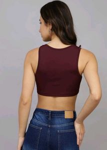Burgundy Crop Top