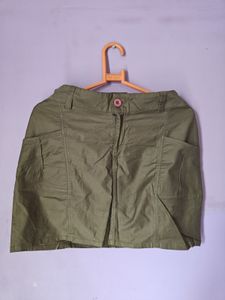 Olive Green Mini Skirt