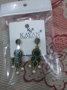 Kayan Green Stone Dangle Earrings