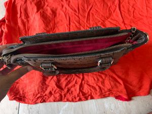 Brown Patterned Handbag