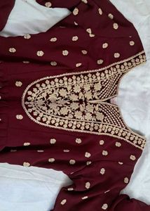 Elegant 3 Pc Maroon Sharara Suit Set🥀🥀