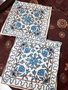 Wool Embroidered Cushion Covers (Set of 2)