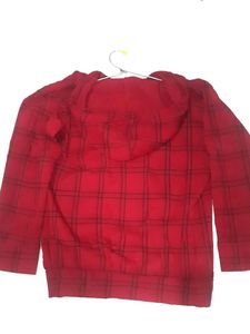 Red Plaid Flannel Hoodie