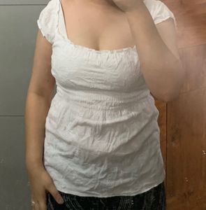 White Pinteresty Embroidery Detail Top