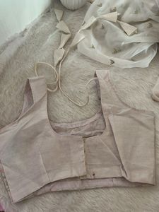 Embroidered Mirrored saree with stitched blouse