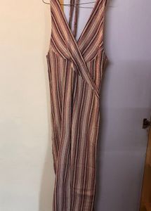 Striped V-Neck Jumpsuit