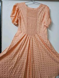 Zudio Peach Ethnic Kurti /gown