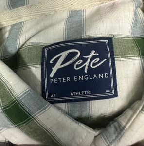 Peter England Men Super Slim Fit Checkered Shirt