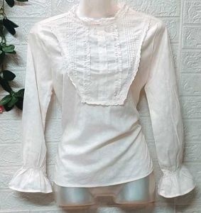 SizeS/M 🎁Buy 2 Get 1 Free 🎁White Lace Trimmed Bl