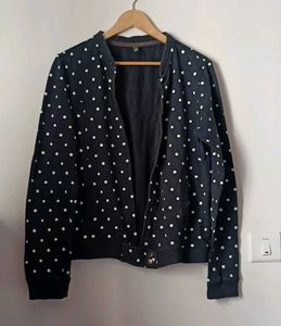 Polka Dot Bomber Jacket