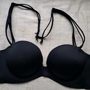 Black Push-Up Bra with Detachable Straps