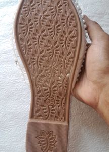 Pearl &amp; Shell Embellished Slides