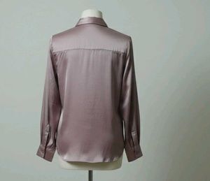 Elegant Mauve Satin Shirt