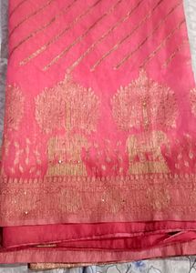 Pink &amp; Gold Saree - Elegant Traditional Wear